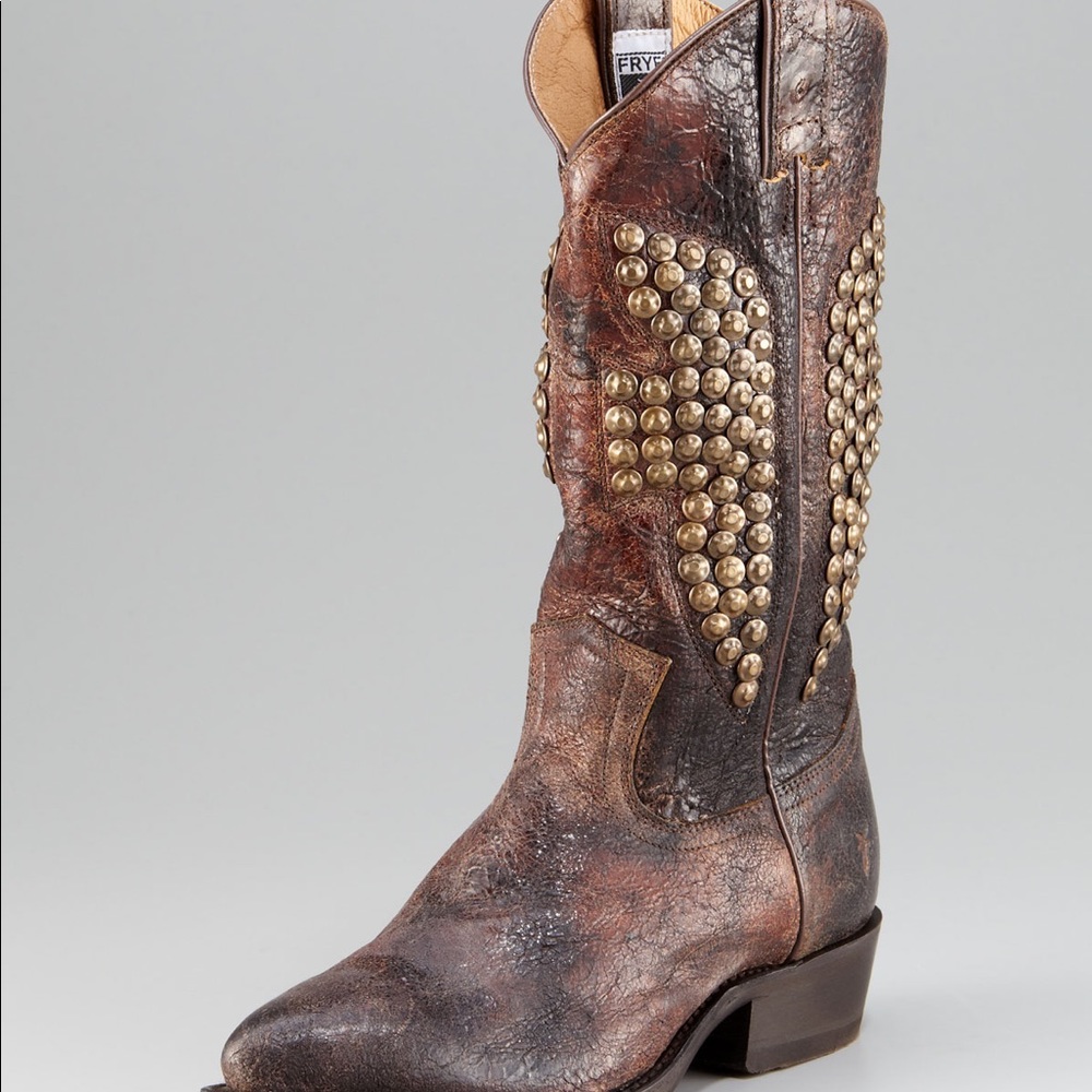 Frye studded cowboy boot
